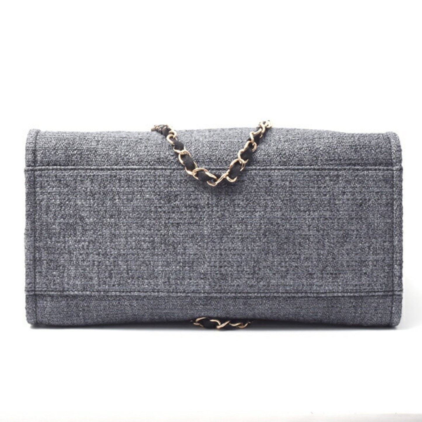 Chanel Woven Fabric Gray Tote Bags