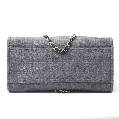 Chanel Woven Fabric Gray Tote Bags