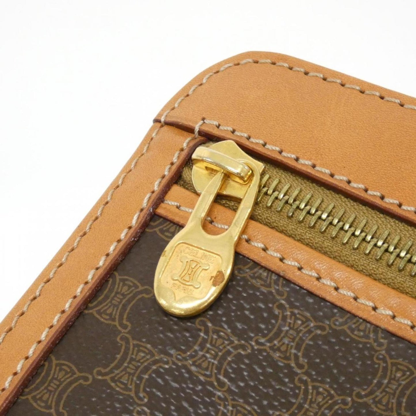 Celine Coated Canvas Brown Clutch Bags
