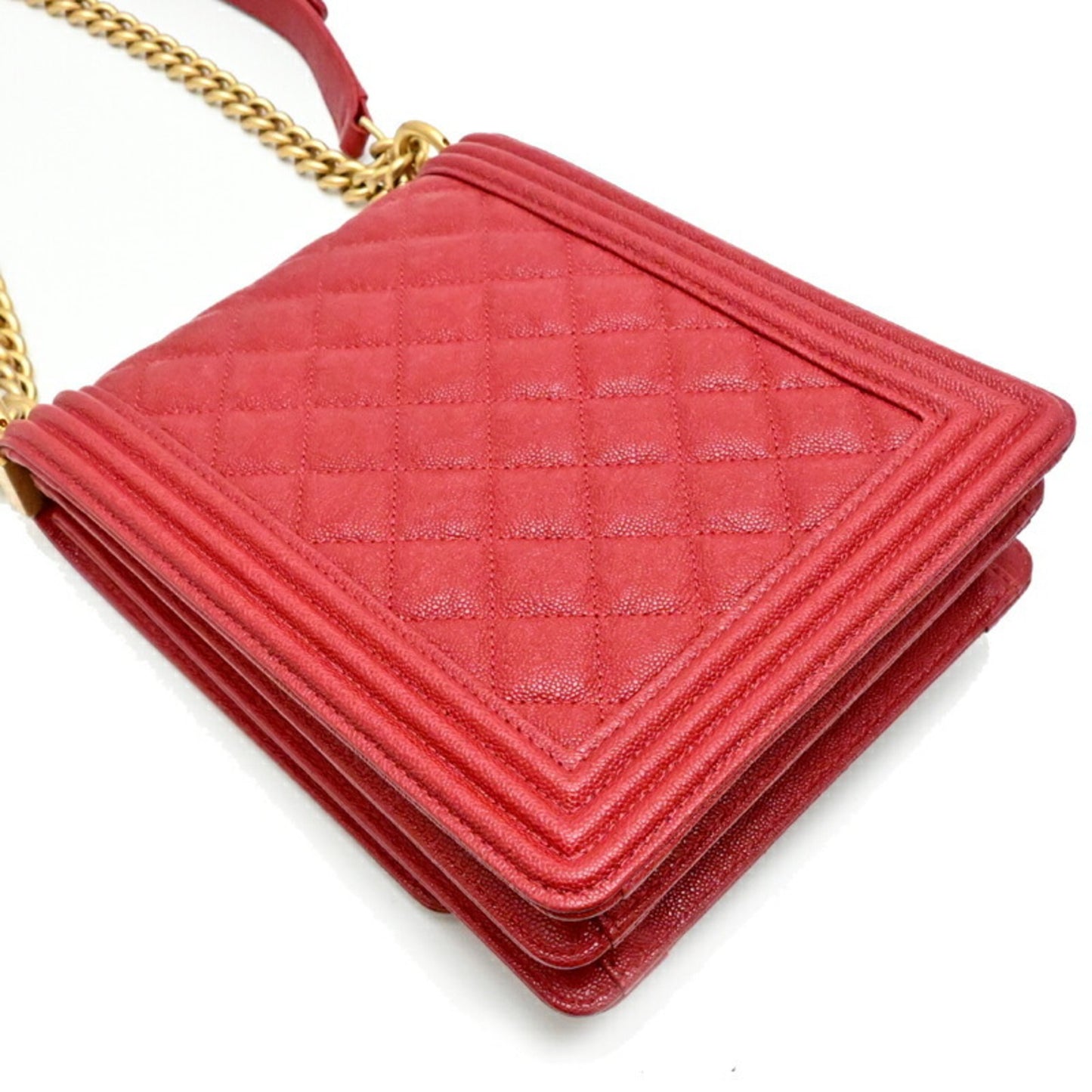 Chanel Calfskin Red Shoulder Bags