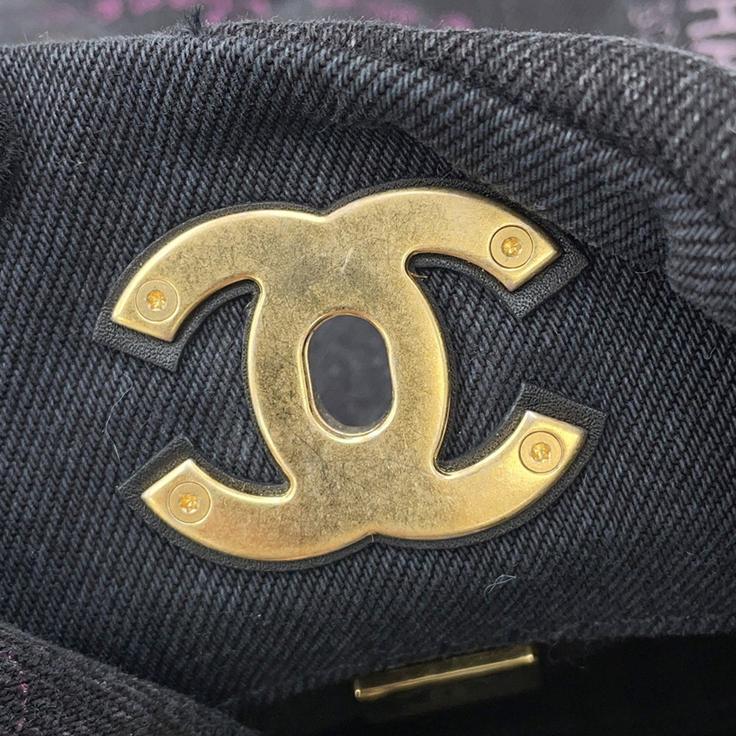Chanel Denim Black Shoulder Bags