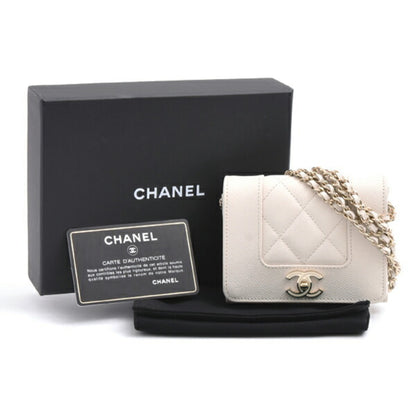 Chanel Calfskin White Shoulder Bags