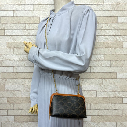 Celine Coated Canvas Brown Shoulder Bags