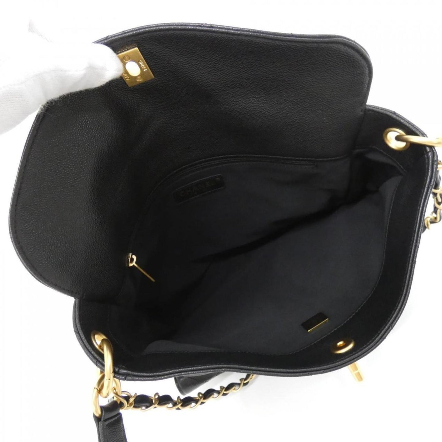 Chanel Calfskin Black Shoulder Bags