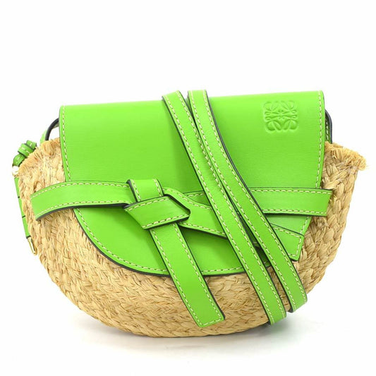 Loewe Woven Fabric Green Shoulder Bags
