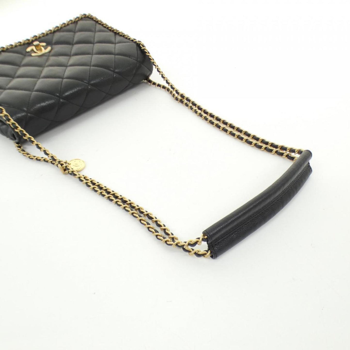 Chanel Calfskin Black Shoulder Bags