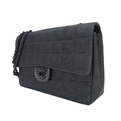 Chanel Woven Fabric Black Shoulder Bags