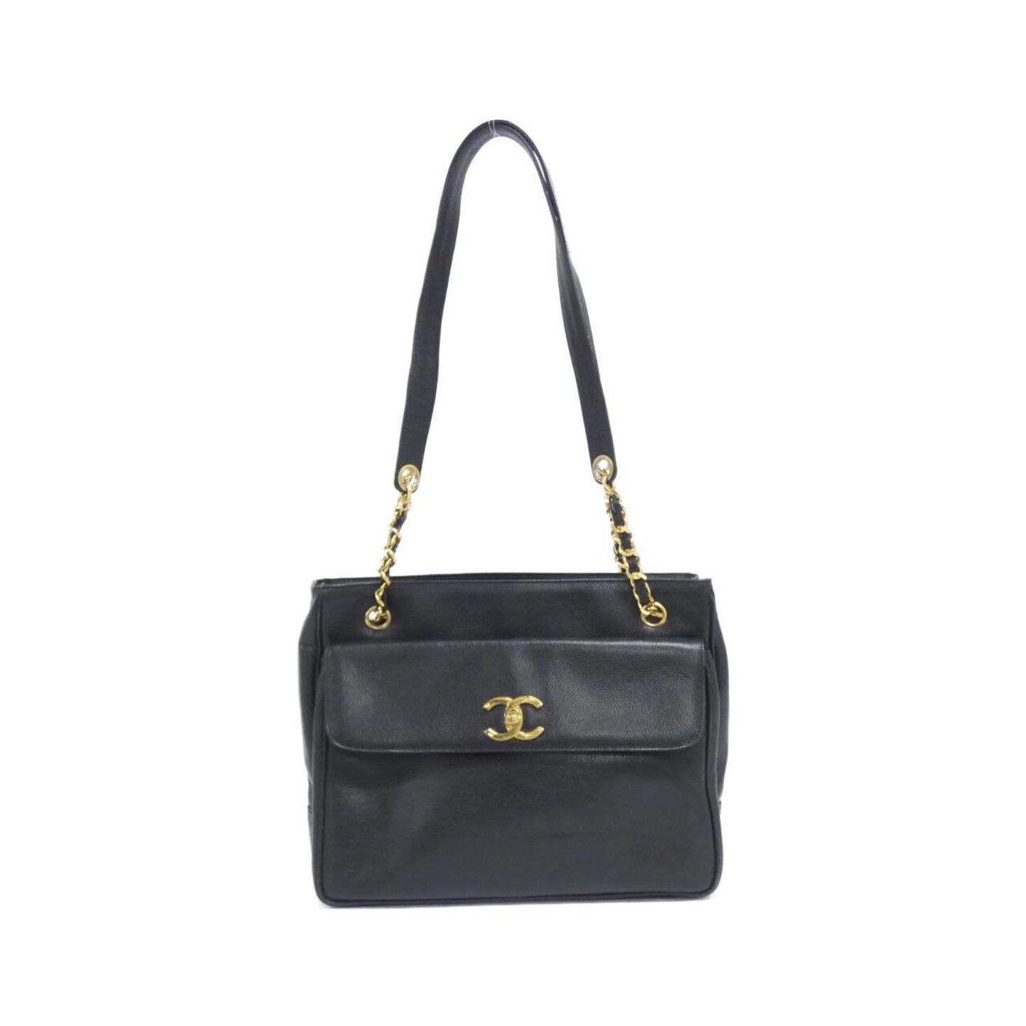 Chanel Calfskin Black Shoulder Bags