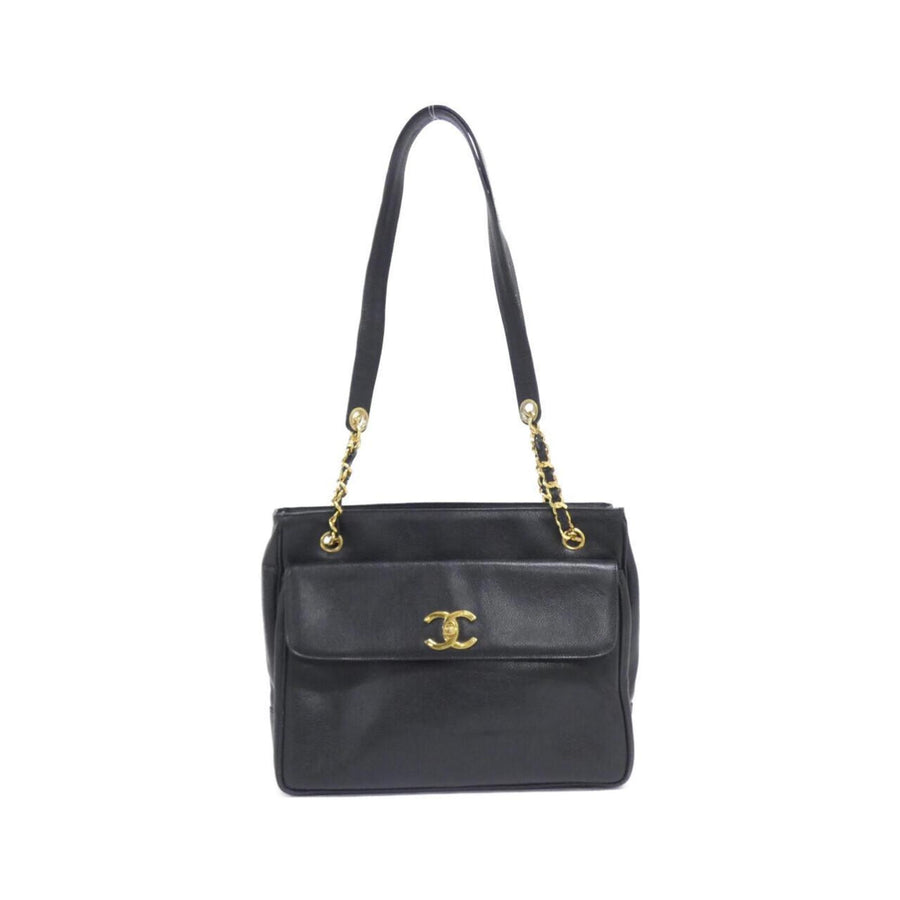 Chanel Calfskin Black Shoulder Bags