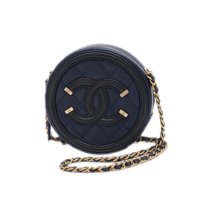 Chanel Calfskin Blue Shoulder Bags