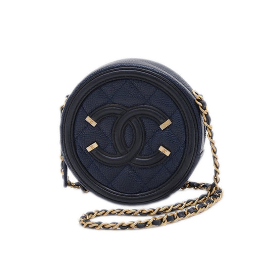 Chanel Calfskin Blue Shoulder Bags