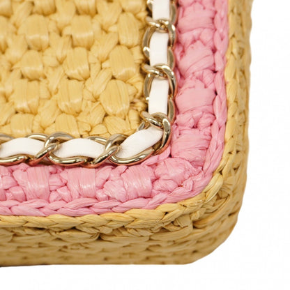 Chanel Woven Fabric Brown Shoulder Bags