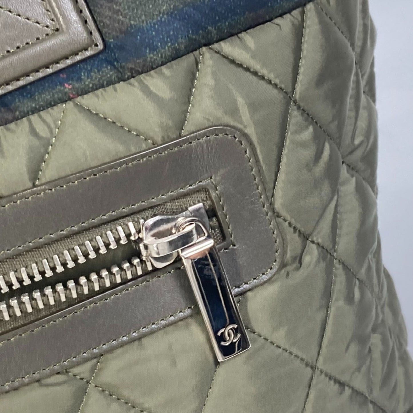 Chanel Nylon Green Shoulder Bags