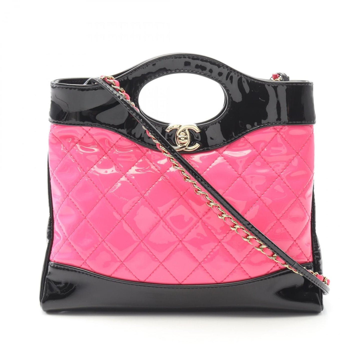Chanel Patent Black Shoulder Bags