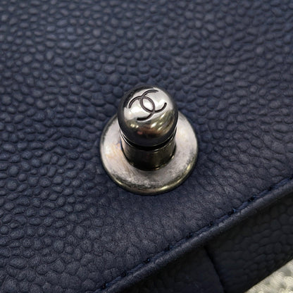 Chanel Calfskin Blue Shoulder Bags