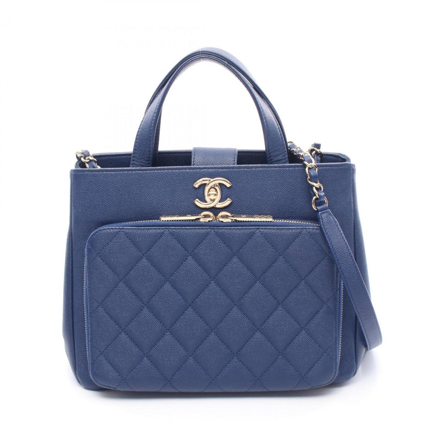 Chanel Calfskin Blue Shoulder Bags