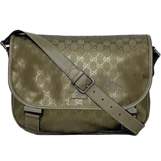 Gucci Coated Canvas Green Shoulder Bags