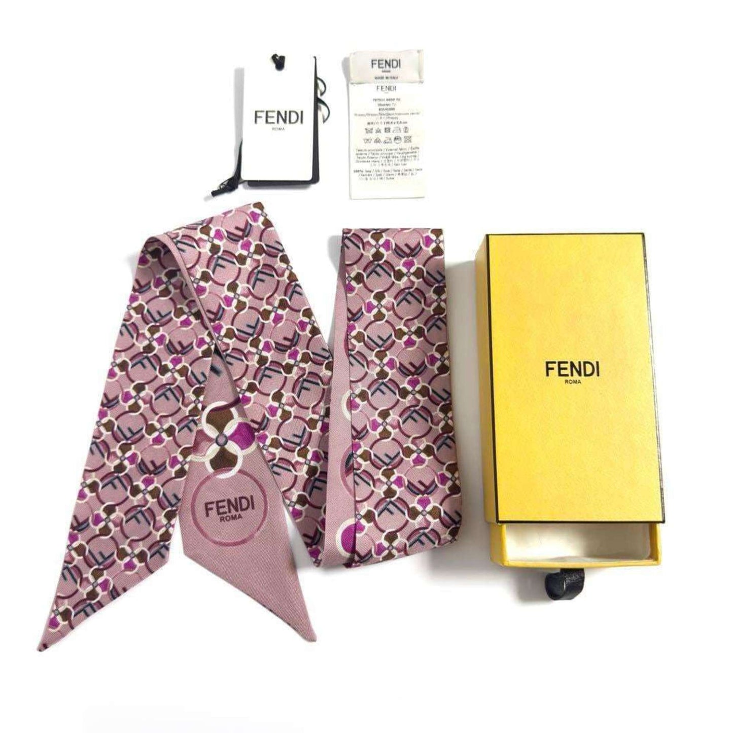 Fendi Silk Pink Scarves