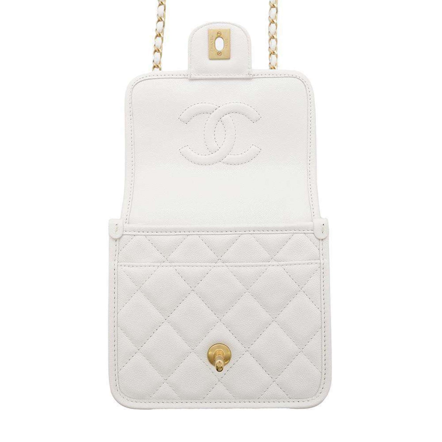 Chanel Calfskin White Shoulder Bags