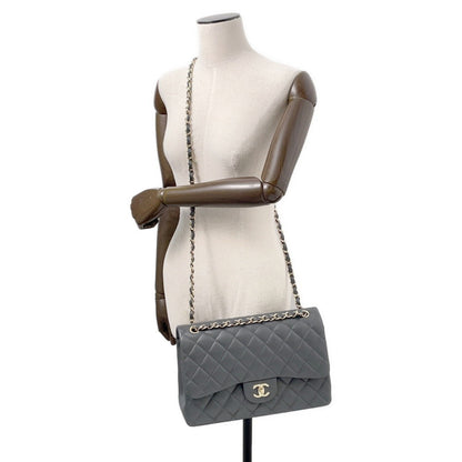 Chanel Calfskin Gray Shoulder Bags