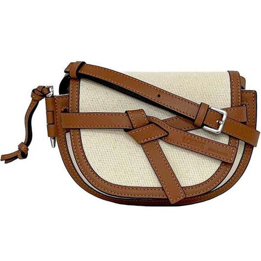 Loewe Canvas Brown Shoulder Bags
