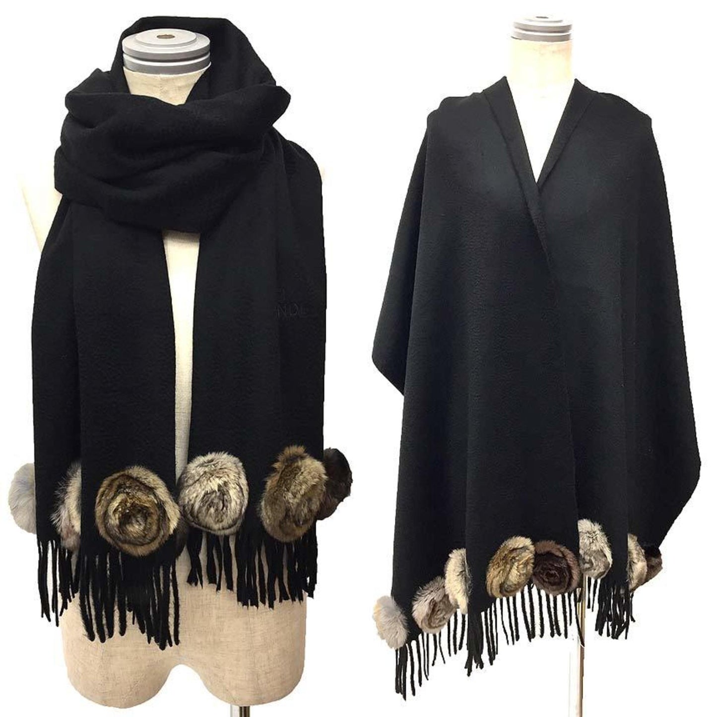 Fendi Cashmere Black Scarves