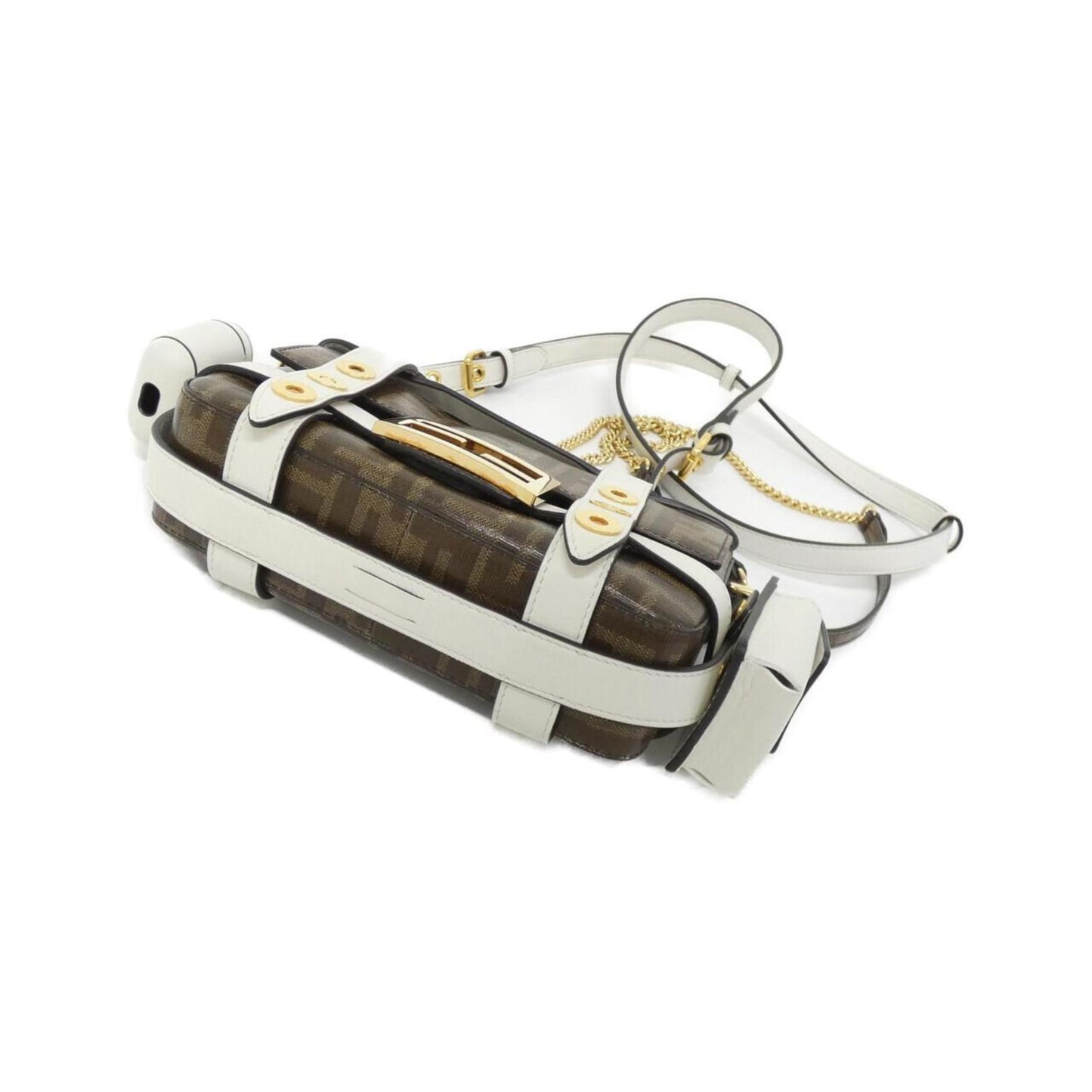 Fendi Coated Canvas Brown Shoulder Bags