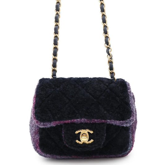 Chanel Wool Purple Shoulder Bags