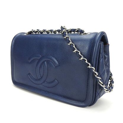 Chanel Calfskin Blue Shoulder Bags