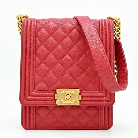 Chanel Calfskin Red Shoulder Bags