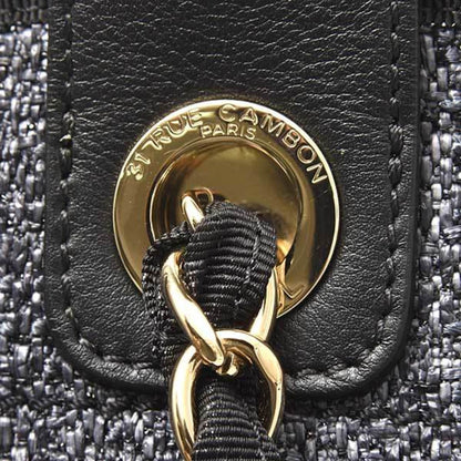 Chanel Woven Fabric Gray Tote Bags