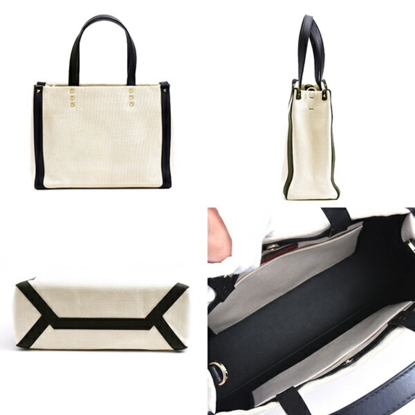 Valentino Canvas White Shoulder Bags