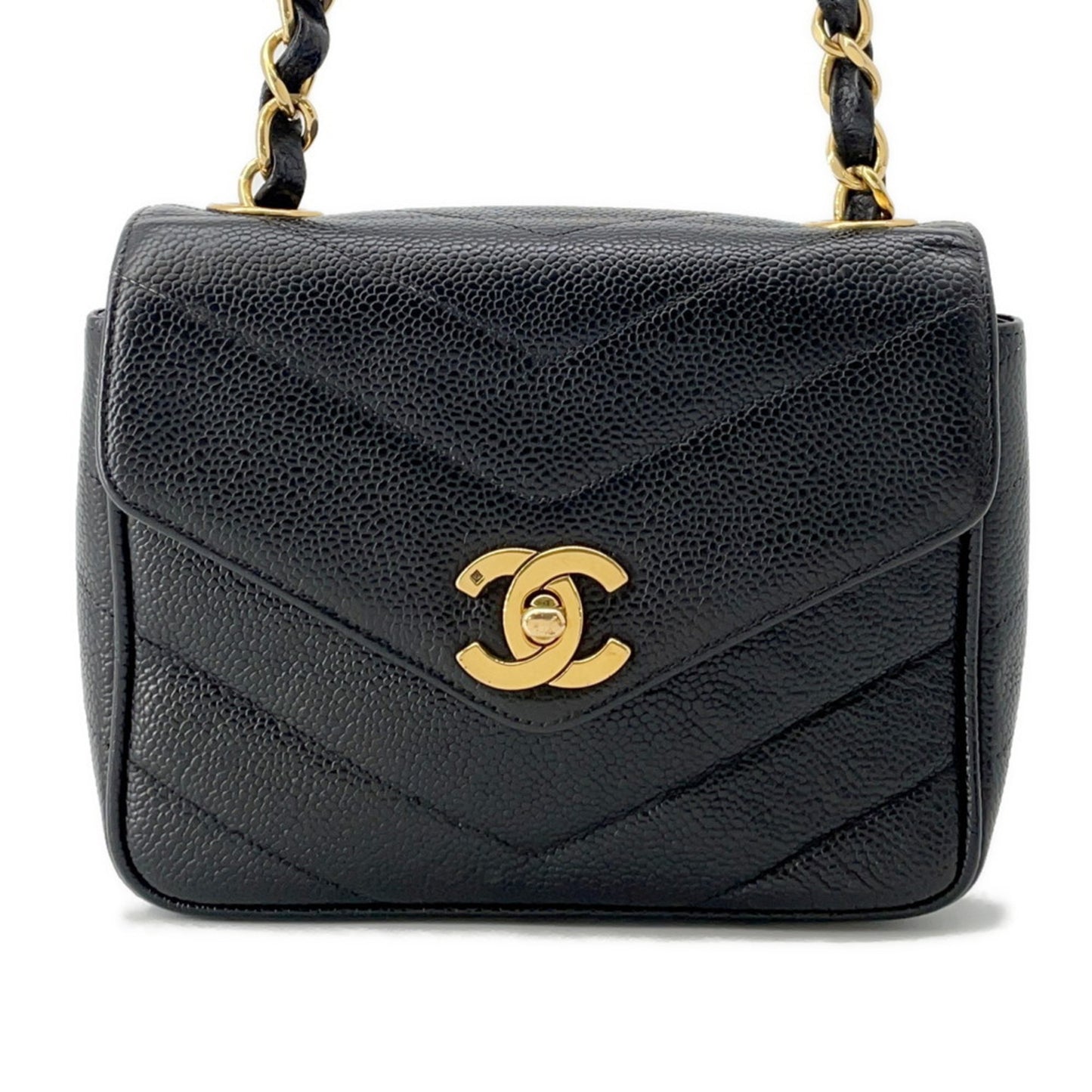 Chanel Calfskin Black Shoulder Bags