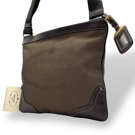 Prada Canvas Brown Shoulder Bags