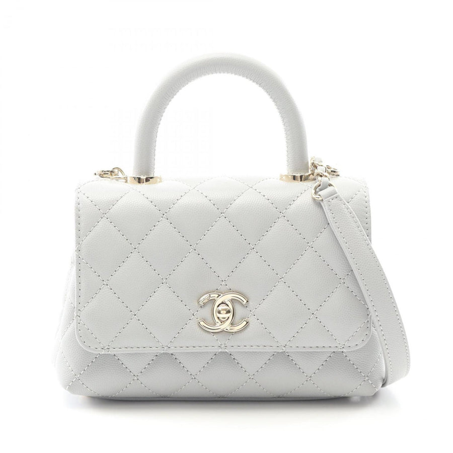 Chanel Calfskin Gray Handbags