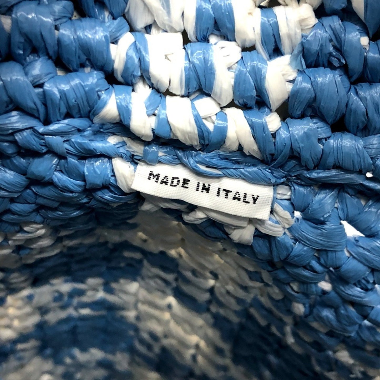 Prada Woven Fabric Blue Tote Bags
