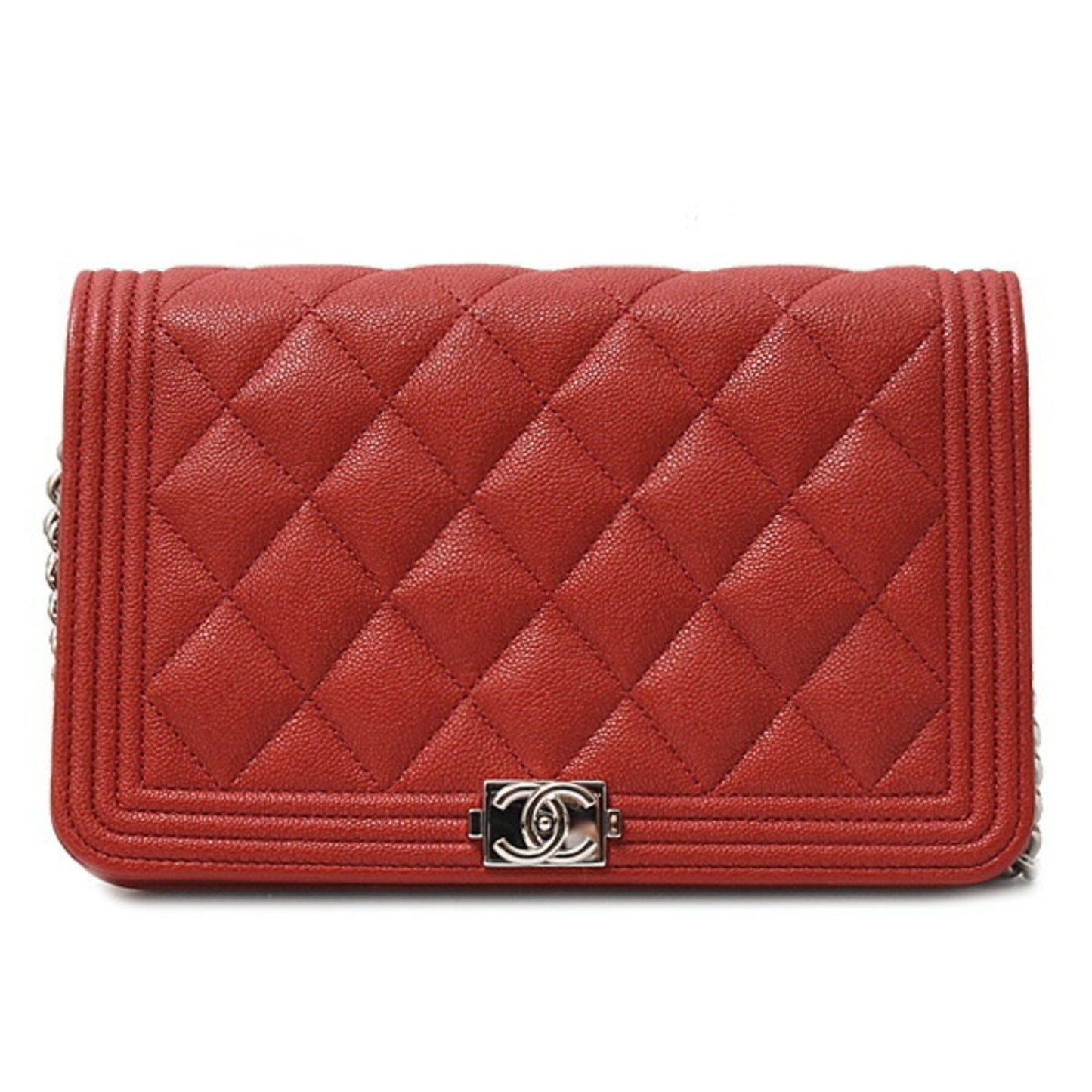 Chanel Calfskin Red Shoulder Bags