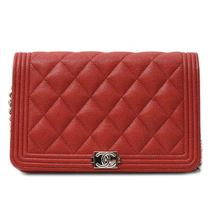 Chanel Calfskin Red Shoulder Bags