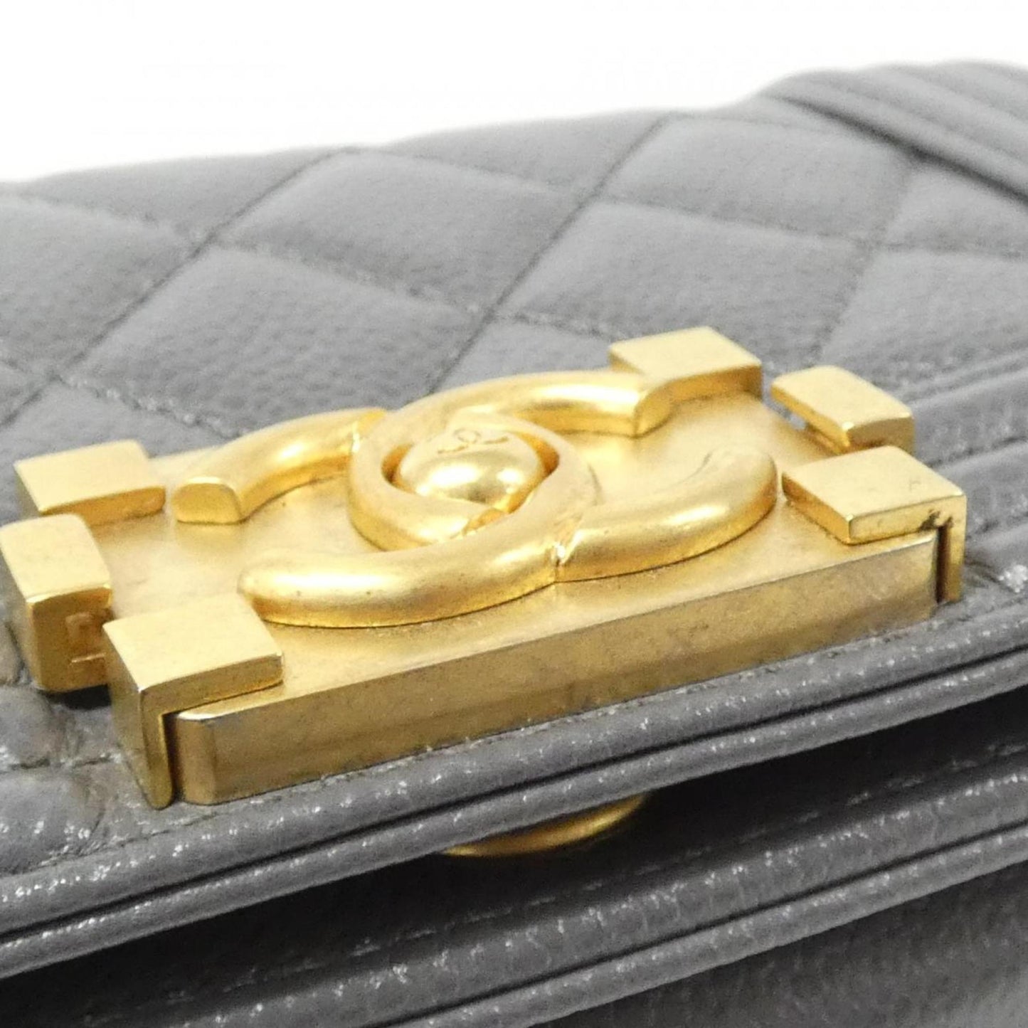 Chanel Calfskin Gray Shoulder Bags