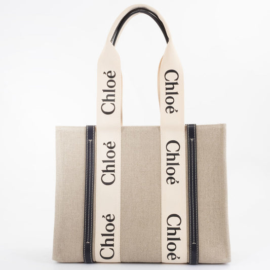 Chloé Linen Blue Tote Bags