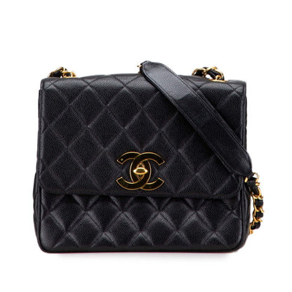 Chanel Calfskin Black Shoulder Bags