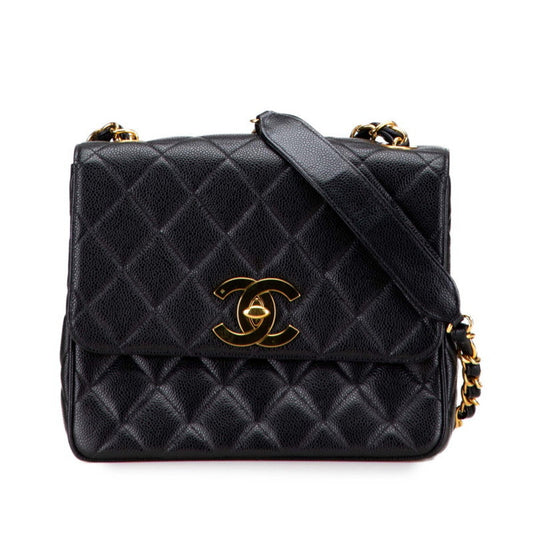 Chanel Calfskin Black Shoulder Bags