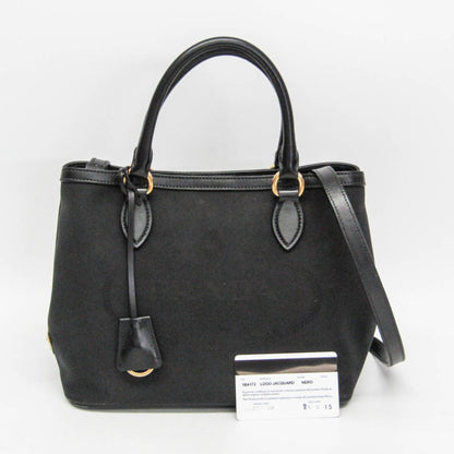 Prada Woven Fabric Black Handbags