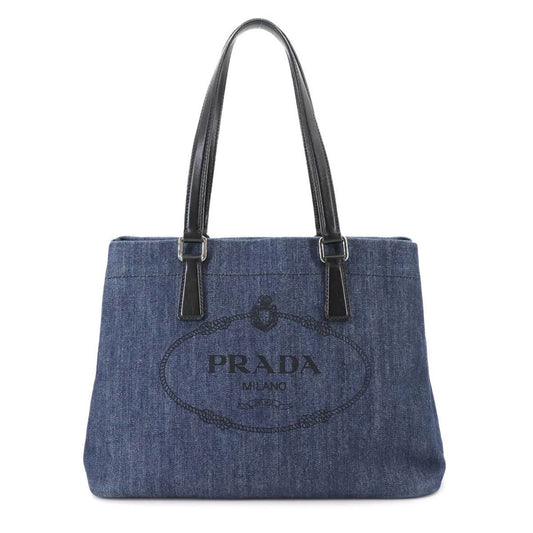Prada Denim Black Tote Bags
