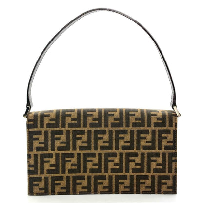 Fendi Woven Fabric Green Shoulder Bags