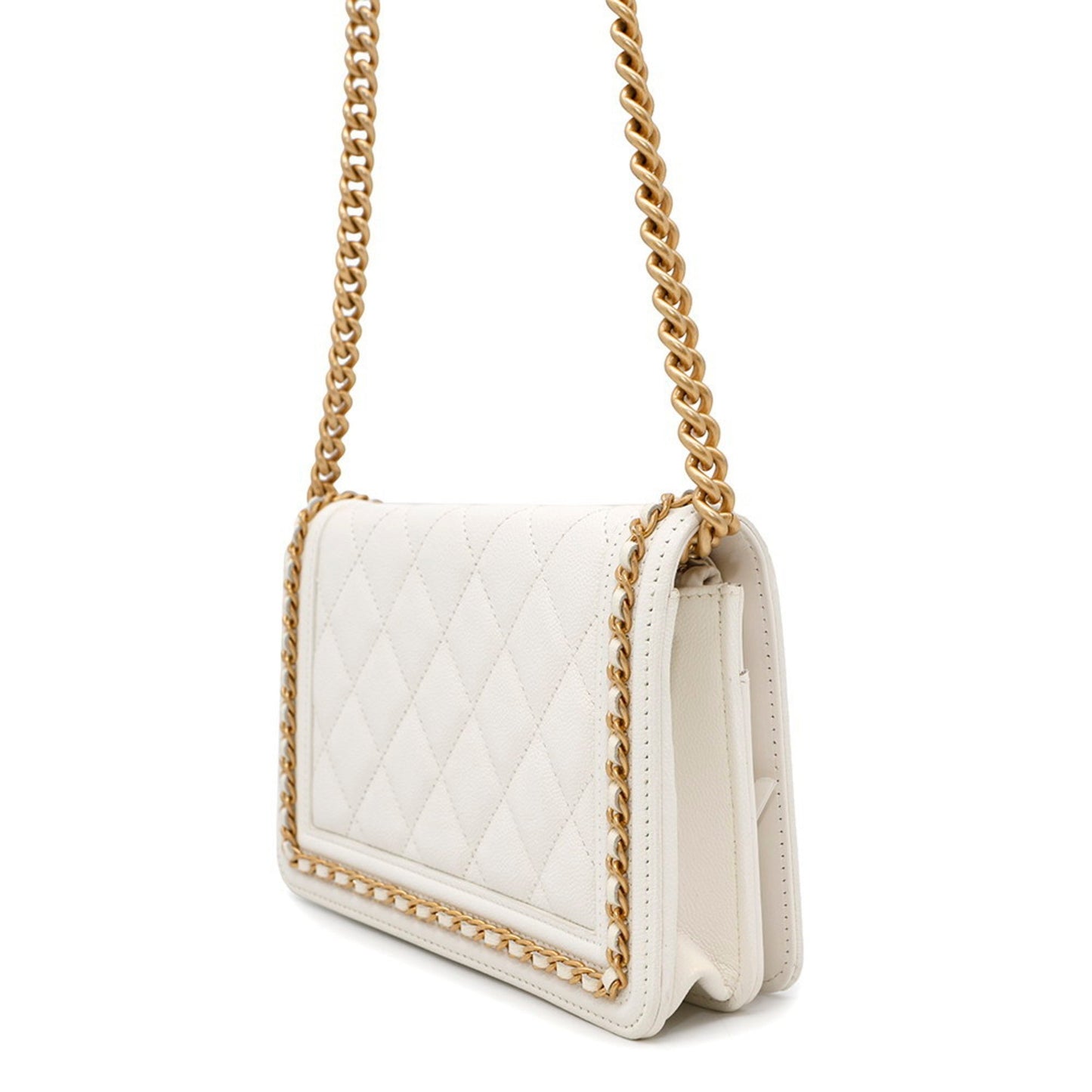Chanel Calfskin White Shoulder Bags
