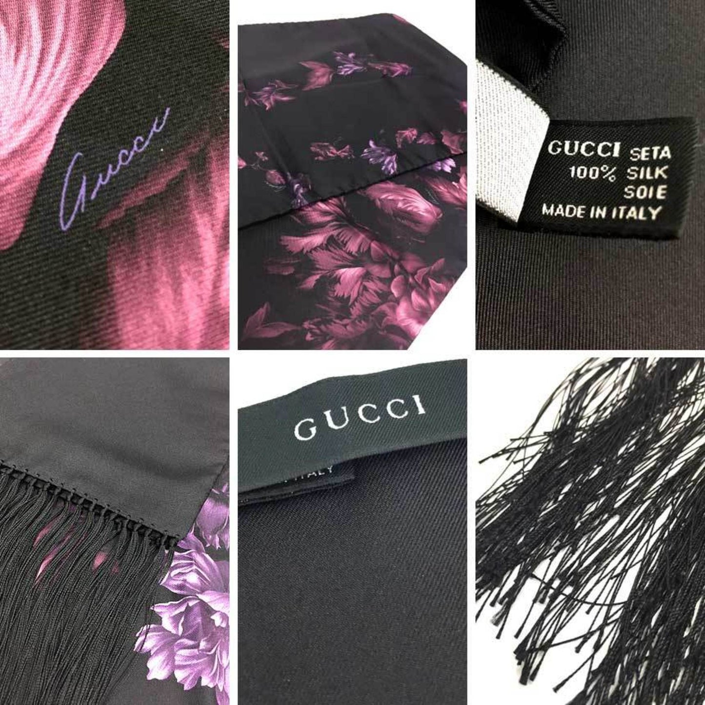 Gucci Silk Black Scarves