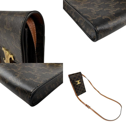Celine Coated Canvas Brown Shoulder Bags