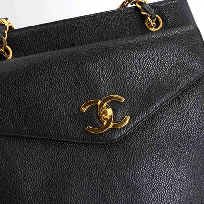 Chanel Calfskin Black Shoulder Bags