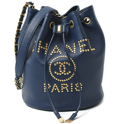 Chanel Calfskin Blue Shoulder Bags